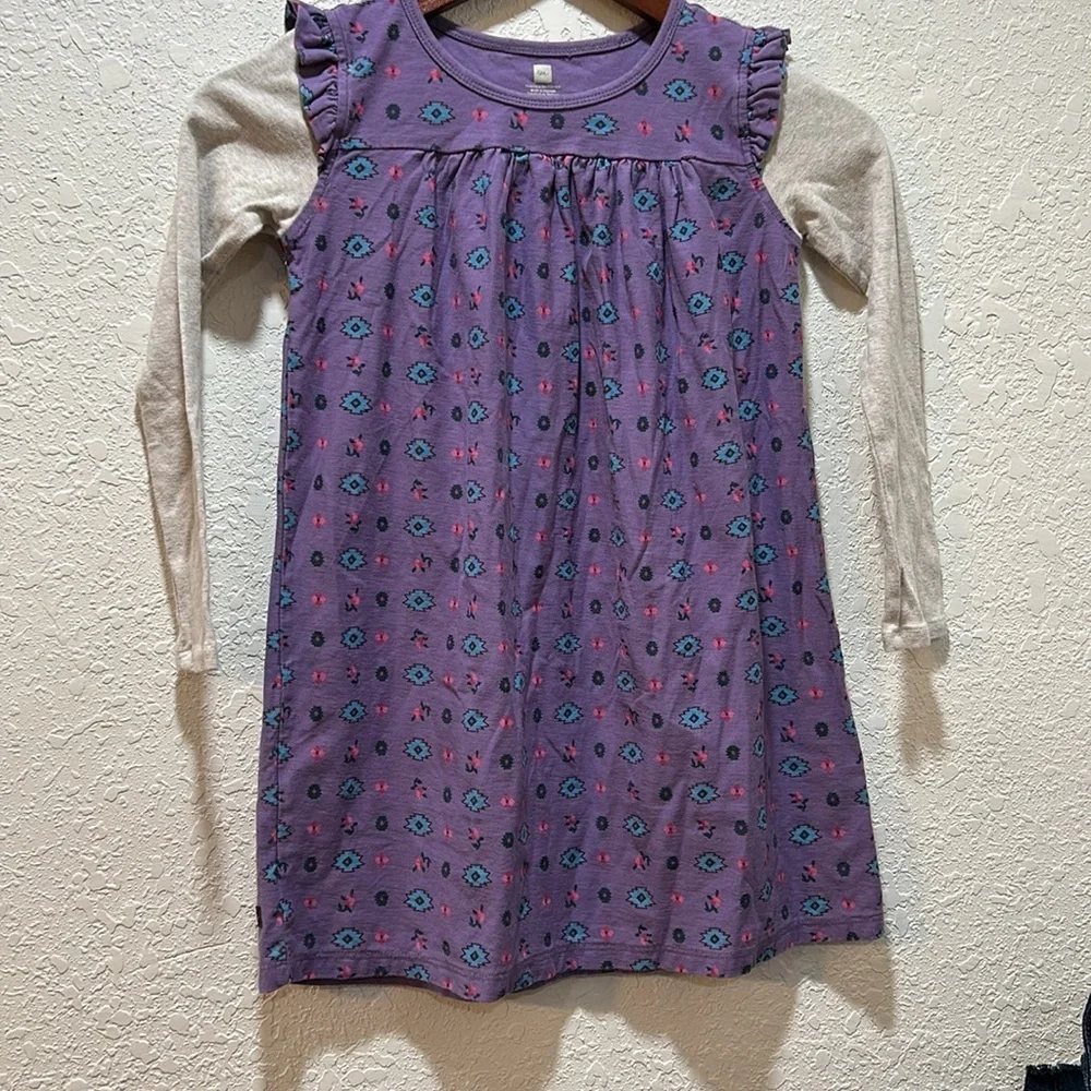 TEA beautiful flower dress girls size 8 GUC